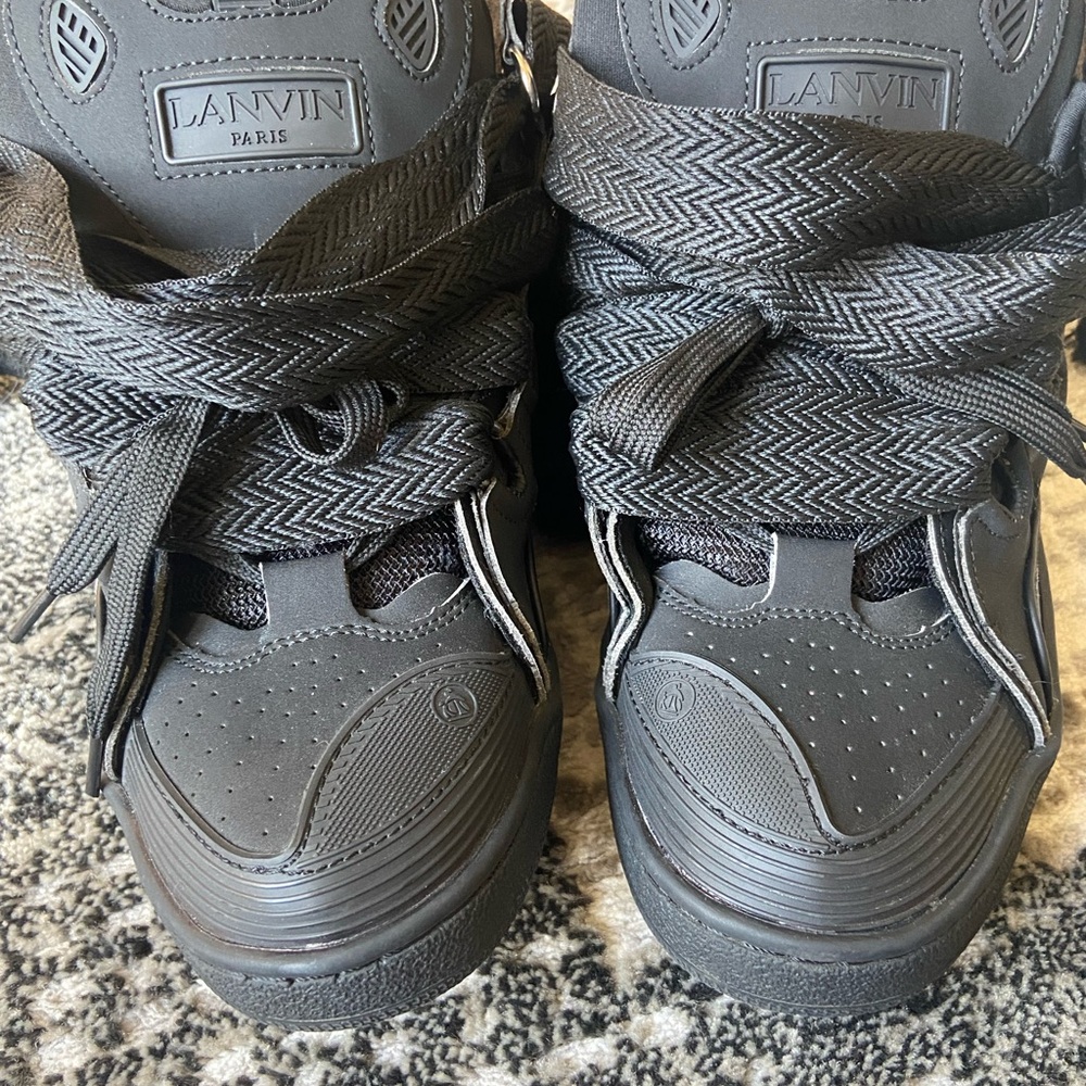 Lanvin Charcoal High-Top Sneakers